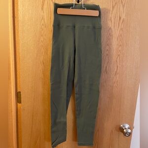 Olive Green Ribbed Leggings